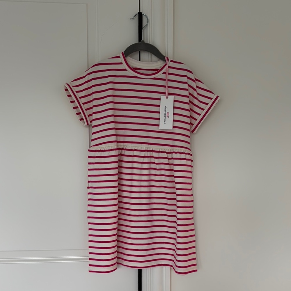 Vineyard Vines White and Pink Raglan Sundress